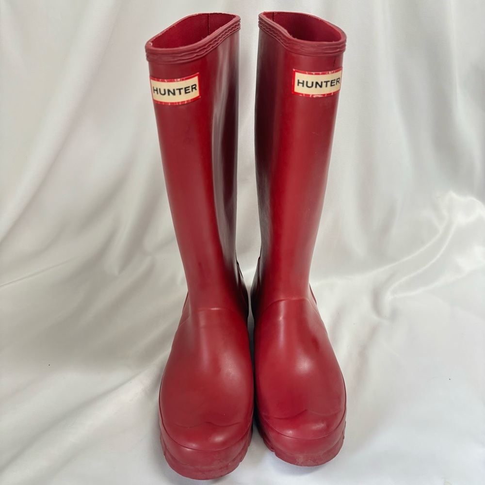 Hunter Original Gloss Tall Rain Boot Waterproof Red size  5b/6